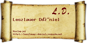 Leszlauer Dániel névjegykártya