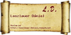 Leszlauer Dániel névjegykártya